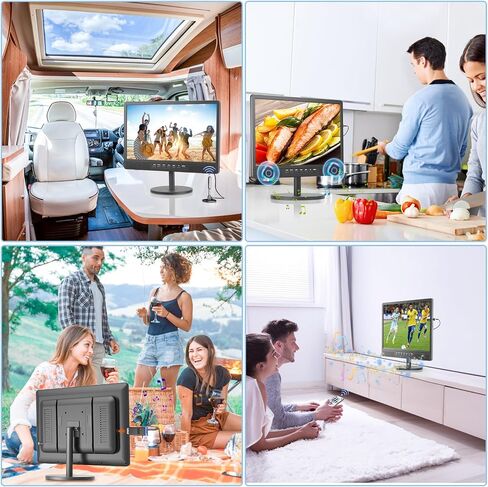 NORTHING 18" Portable TV with Bracket, 6500mAh Rechargeable Battery 1080P Portable Small TV, Battery Operated TV for Camping Home Patio in Kuwait