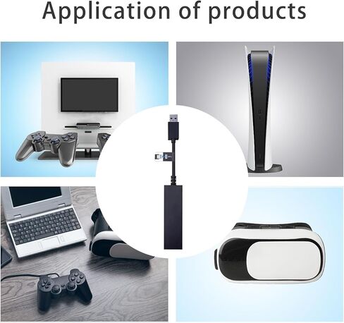 محول كاميرا Flylin قطعتين PSVR لوحدة تحكم PS5، كابل محول كاميرا PS4 لـ PSVR على PS5 PlayStation 5، كابل محول PS4 PSVR لتوصيل الكابل لوحدة تحكم PS4 PSVR إلى PS5 in Saudi Arabia