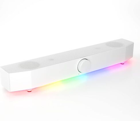 Tilted Nation Monitor Sound Bar for PC Desktop - Gaming Soundbar - LED RGB Computer Speakers with USB Wired or Wireless Bluetooth 5.0, 3.5 AUX in Saudi Arabia