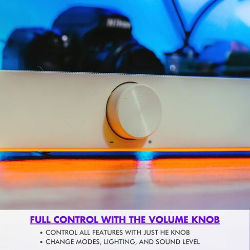 Tilted Nation Monitor Sound Bar for PC Desktop - Gaming Soundbar - LED RGB Computer Speakers with USB Wired or Wireless Bluetooth 5.0, 3.5 AUX in Saudi Arabia
