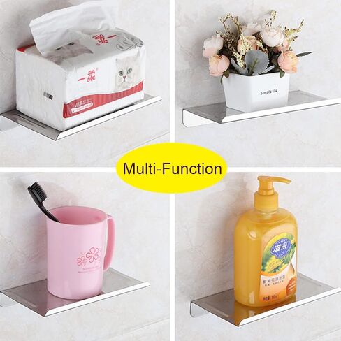 Bathroom Small Cell Phone Shelf Stainless Steel Anti-Slip Phone Holder Stand Wall Mounted for Small Speaker Smartphone Baby Wipes, Polished Chrome in Saudi Arabia