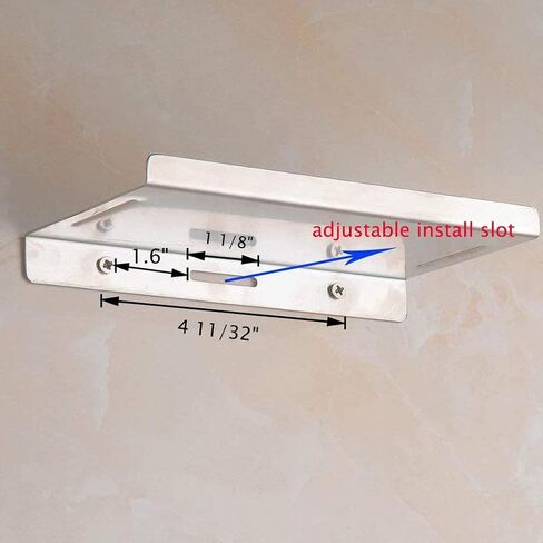 Bathroom Small Cell Phone Shelf Stainless Steel Anti-Slip Phone Holder Stand Wall Mounted for Small Speaker Smartphone Baby Wipes, Polished Chrome in Saudi Arabia