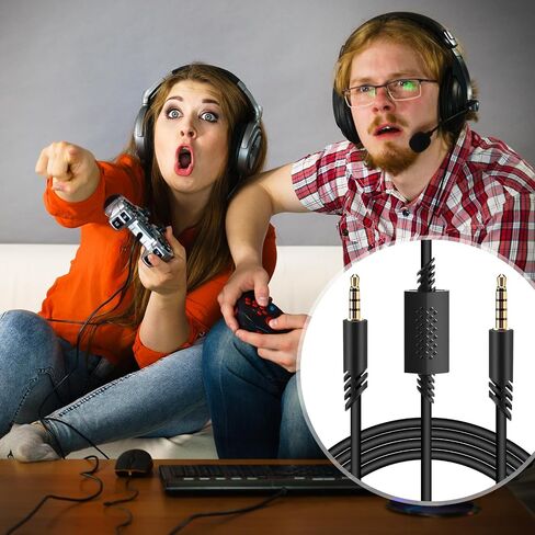 Replacement A40 Cord Compatible with Astro A40 Cable Headset,TPE Cable A40 Inline Mute Cable 2.0M Audio Cable for Astro A10/A40TR Gaming Headset,Compatible with PS5/PS4 Controller 6.6 Feet,Black in Saudi Arabia