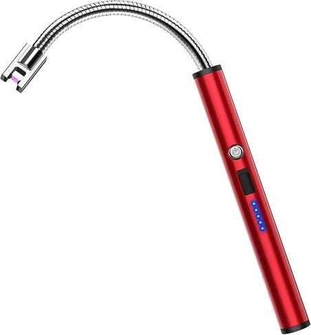 RONXS Electric Candle Lighter, Windproof Rechargeable Long Gooseneck, Black | Flameless Plasma Arc, Safety Lock, Battery Display with Type C Cable, Flexible Neck for Candles Grill BBQ Camping Fireplace in Kuwait