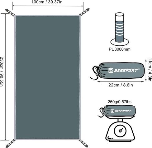 Bessport Tent Footprint for 1-2-3-4 Person Tent Waterproof Camping Tarp with Drawstring Carrying Bag for Picnic, Hiking and Other Outdoor Activities in Saudi Arabia
