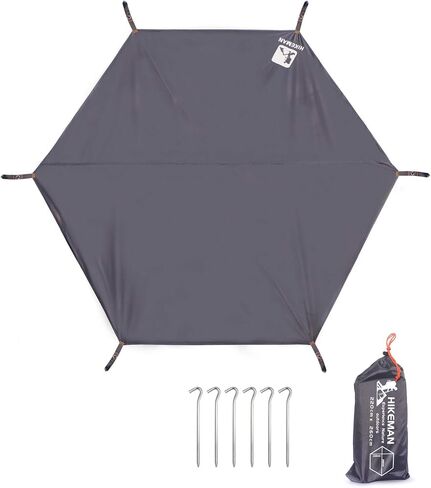 HIKEMAN Hexagonal Tent Footprint,1-4 Person Ultralight Waterproof Tent Tarp Ground Sheet Mat with 6 Tent Stakes for Camping Hiking Picnic Backpacking in Kuwait
