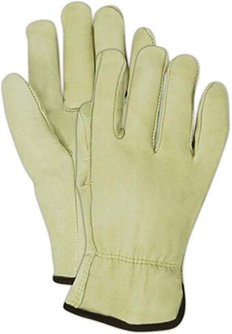 MAGID B6540ET Roadmaster Tan 100% Cow Grain Leather Driver Gloves, Medium Yellow in Saudi Arabia