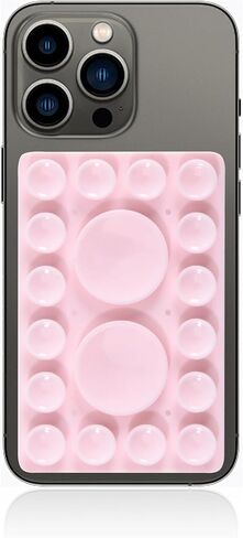 ZYCCER Double Sided Silicone Suction Phone Holder Mount,Compatible with iPhone and Android Cases Hands-Free Mirror Shower Phone Mount Strong Grip Holder (Black, Double Sided 2PCS) in Saudi Arabia