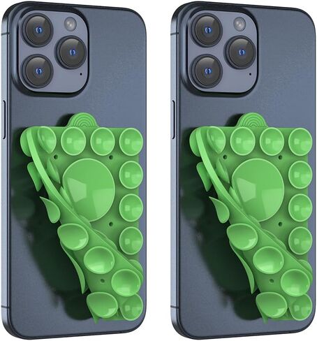 حامل هاتف ZYCCER مزدوج الجوانب من السيليكون، متوافق مع حافظات iPhone وAndroid بدون استخدام اليدين، حامل هاتف مزود بمرآة وحامل قوي (أسود، مزدوج الجوانب قطعتان) in Kuwait