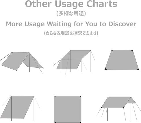 AZARXIS أرجوحة التخييم قماش القنب المطر يطير، خيمة مقاومة للماء بصمة المأوى مظلة من القماش نزهة حصيرة للمظلة في الهواء الطلق المشي لمسافات طويلة على الشاطئ الظهر - وشملت خطوط الرجل والأوتاد (التمويه) in Kuwait