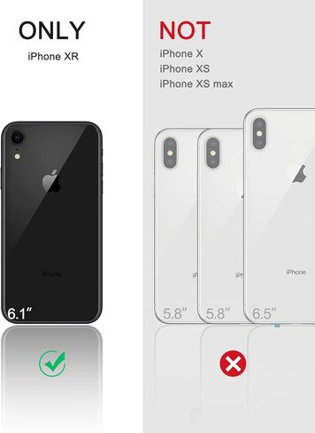 Dexnor for iPhone XR Case, [Built in Screen Protector and Kickstand] Heavy Duty Military Grade Protection Shockproof Protective Cover for iPhone XR, Black in Kuwait