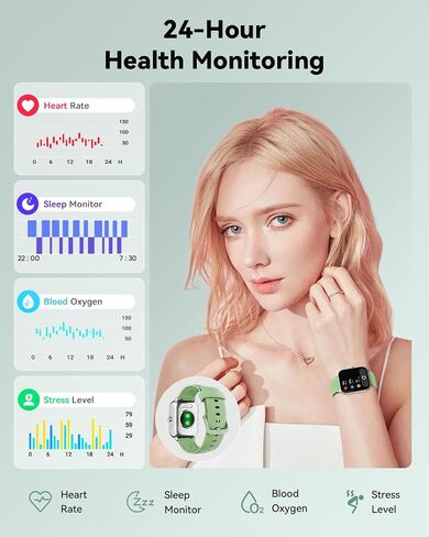 Smartwatch for Men Women, Alexa Built-in, 1.8" Fitness Tracker, IP68 Waterproof Smartwatch for Android & iPhone with Bluetooth Call (Answer/Make), Heart Rate/SpO2/Sleep Monitor/Pedometer, Black in Saudi Arabia