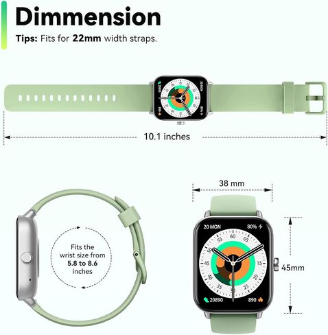 ENOMIR Smart Watch for Women Men with Bluetooth Call,Smartwatch with Alexa Built-in,Heart Rate SpO2 Sleep Monitor,5ATM Waterproof,Step Calorie Activity Trackers and Smartwatches for iOS&Android Phones in Saudi Arabia