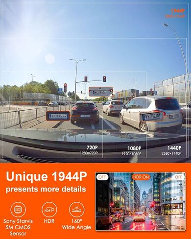 Vantrue E1 Lite 1080P WiFi Mini Dash Cam with GPS and Speed, Free App, Voice Control Detachable Dash Camera, 24 Hours Parking Mode, Night Vision, Motion Detection, Loop Recording, Support 512GB Max in Kuwait