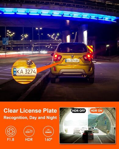 Vantrue E1 Lite 1080P WiFi Mini Dash Cam with GPS and Speed, Free App, Voice Control Detachable Dash Camera, 24 Hours Parking Mode, Night Vision, Motion Detection, Loop Recording, Support 512GB Max in Kuwait