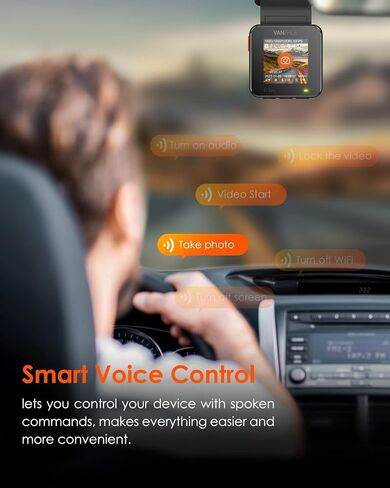 Vantrue E1 Lite 1080P WiFi Mini Dash Cam with GPS and Speed, Free App, Voice Control Detachable Dash Camera, 24 Hours Parking Mode, Night Vision, Motion Detection, Loop Recording, Support 512GB Max in Kuwait