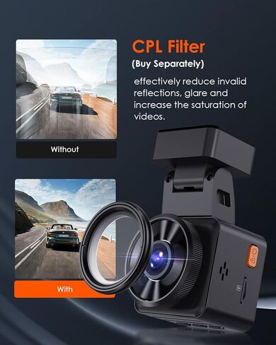 Vantrue E1 Lite 1080P WiFi Mini Dash Cam with GPS and Speed, Free App, Voice Control Detachable Dash Camera, 24 Hours Parking Mode, Night Vision, Motion Detection, Loop Recording, Support 512GB Max in Kuwait