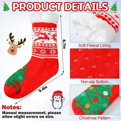 Suhine 6 Pairs Winter Women's Non Slip Slipper Socks With Grippers Soft Warm Fuzzy Fleece Lining Knitting Slipper Socks for Gifts in Saudi Arabia