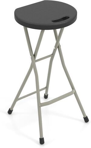 Goplus Folding Stool, Extra Tall 28 inch Foldable Camping Stool for Adults with 550 lb Capacity, Portable Plastic Fold up Stool, Collapsible Round Stool with Handle for Fishing Hiking Gardening BBQ in Saudi Arabia