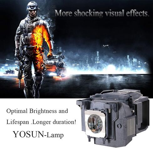 مصباح بديل YOSUN v13h010l85 للسينما المنزلية epson elplp85 powerlite 3500 3100 3000 3600e 3700 3900 3200 3800 eh-tw6600 eh-tw6800 eh-tw6700 eh-tw6600W مصباح ضوئي in Kuwait