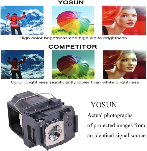 مصباح بديل YOSUN v13h010l85 للسينما المنزلية epson elplp85 powerlite 3500 3100 3000 3600e 3700 3900 3200 3800 eh-tw6600 eh-tw6800 eh-tw6700 eh-tw6600W مصباح ضوئي in Kuwait
