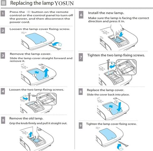 مصباح بديل YOSUN v13h010l85 للسينما المنزلية epson elplp85 powerlite 3500 3100 3000 3600e 3700 3900 3200 3800 eh-tw6600 eh-tw6800 eh-tw6700 eh-tw6600W مصباح ضوئي in Kuwait