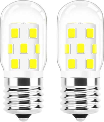 E17 LED Bulb Dimmable, 30W-40W Incandescent Equivalent, Daylight White 6000K, Fit for LG Whirlpool Frigidaire Kenmore GE Over The Range Microwave, 125V 3W 360LM, Repalces 6912W1Z004B, 8206232A, 2Pcs in Saudi Arabia