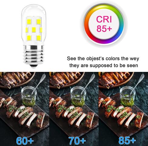 E17 LED Bulb Dimmable, 30W-40W Incandescent Equivalent, Daylight White 6000K, Fit for LG Whirlpool Frigidaire Kenmore GE Over The Range Microwave, 125V 3W 360LM, Repalces 6912W1Z004B, 8206232A, 2Pcs in Saudi Arabia