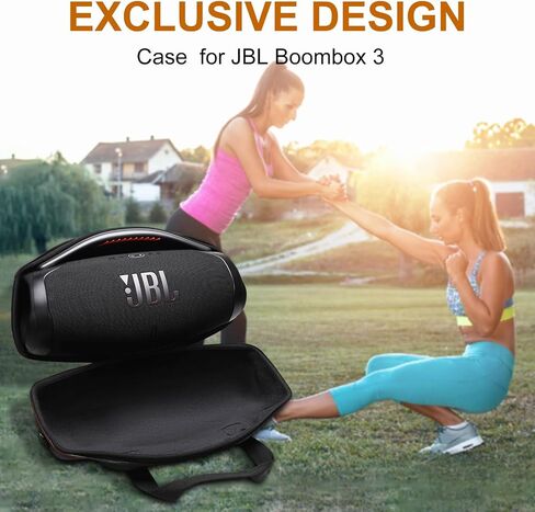 حقيبة سفر صلبة LTGEM لمكبر صوت بلوتوث JBL Boombox 3 المحمول، مع حزام كتف قابل للتعديل - حقيبة تخزين واقية للحمل (أسود + أسود) in Saudi Arabia