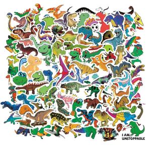 162pcs Dinosaur Stickers for Kids Boys, Cute Funny Waterproof Vinyl Dinosaur Stickers for Water Bottle Scrapbook Dinosaur Birthday Card Tumbler Reward, Dinosaur Party Favor Dino Party Supplies