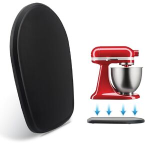 Mixer Slider Mat for Kitchen Aid Artisan 4.5-5 Qt Tilt Head Stand Mixer, Bamboo Sliding Board Upgrade Thicker Sliders for Kitchen Aid, Countertop Appliance Moving Tray Mixer Storage Accessories Black