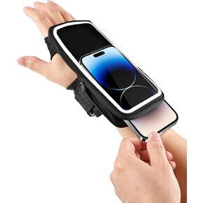 Wristband Phone Holder for Running, Handheld Grip Phone Holder with Card Slot for iPhone 16/15/13/12/Pro/Pro Max/X, for Running, Jogging & Working Out, Fits 7.0'' Phone