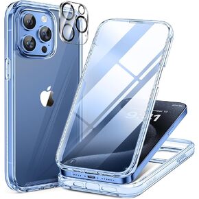 Miracase Magnetic for iPhone 15 Pro Case [Compatible with MagSafe] Full-Body Bumper Phone case with Built-in Glass Screen Protector& Camera Protector, Military Drop Proof 15 Pro Cover 6.1 inch, Black