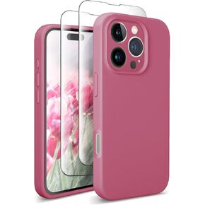 SUW Compatible with iPhone 16 Pro Case, [Compatible with MagSafe] 6.3" Silicone Case with[2 Screen Protectors][Full Camera Protection],Soft Anti-Scratch Microfiber Lining Inside, Midnight Green
