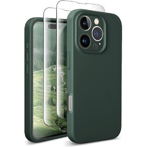 SUW Compatible with iPhone 16 Pro Case, [Compatible with MagSafe] 6.3" Silicone Case with[2 Screen Protectors][Full Camera Protection],Soft Anti-Scratch Microfiber Lining Inside, Midnight Green in Saudi Arabia