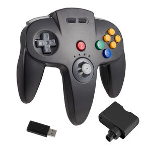 KIWITATA N64 Wireless Controller for Switch Games, 2.4GHZ N64 Remote Wireless USB Game Pad Joystick Controller Compatible with N64, Switch/Switch Lite/Switch OLED, MAC, PC Windows 7,8,10,11 Black