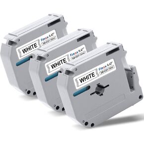 M-K231 Replacement for Brother M Tape 12mm 0.47'' White, M-K231s MK231s M231 Label Tape Replace for Brother PTouch PT-M95, PT-90, PT-70, PT-65, PT-60, PT-45 Label Maker Refills, 3 Pack