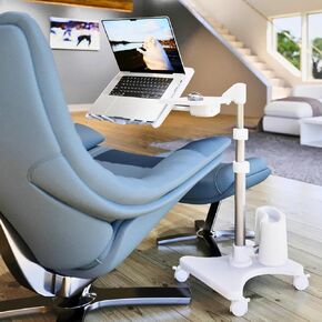LEVO G2 Rolling Laptop Workstation Stand Cart Desk for Laptops, Books, Tablets, and Art, Made for Sofa, Bed, Chair, or Standing