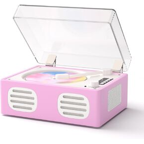 CD Player Portable Bluetooth Input/Output, Retro CD Player with Hi-Fi Speakers, Rechargeable Cute CD Players for Home with LED Display, USB Playback, AUX-in, Headphone Jack, Pink