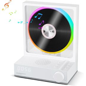 HOTT Portable CD Player Bluetooth 5.3 Desktop CD Player with Speakers and RGB Colorful Lights,Bluetooth CD Players for Home Small CD Players Support TF Card,Transcription, Timer Shutdown, LED Screen