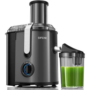 SiFENE Juicer Machine, 800W Centrifugal Juicer with 3.2" Big Mouth for Whole Fruits and Veggies, Juice Extractor Maker with 3 Speeds Settings, Easy to Clean, Non-BPA (Red)