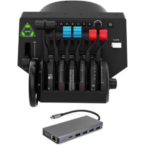 Honeycomb Aeronautical Bravo Throttle Quadrant with Knox Gear Kernel 13-in-1 USB-C PD Multiple Display Charging Port Hub Bundle (2 Items)