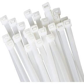 White zip ties 18 inch Large Cable ties wraps100 pcs/Pack outdoor use Long plastic ties with 60 Pounds tensile