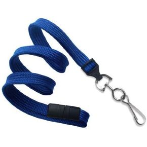 3/8" Royal Blue Lanyard with Break-Away and Swivel Hook - 100 Pack - 2137-5002