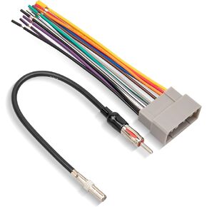 RED WOLF Aftermarket Radio Install Wire Harness W/Antenna Adapter Plug Replacement for Jeep 2003-2007,Dodge ram 2002-2007, Chrysler 2000-2007