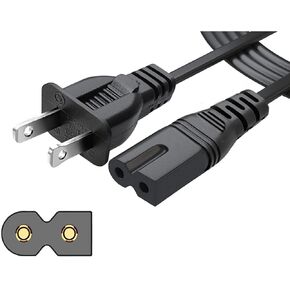 Chanzon 10ft Vizio Power Cord 7A 125v for Vizio D-E-M-Series HDTV Smart LED Sharp LCD TV Sony PS1 (2 Prong NEMA-1-15P IEC320-C7 Plug) 2Slot Universal Replacement Wall Polarized AC Cable(UL Listed)