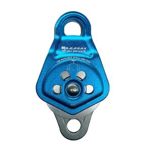 30kN Upgraded Rescue Double Pulley Sheave with Swing Plate,CE High Strength Pulley for Backyard Zipline, Climbing, Rock Rescue Lifting, Hauling, Fit Rope up to 13 mm/Holds Up to 6750lbs,Black