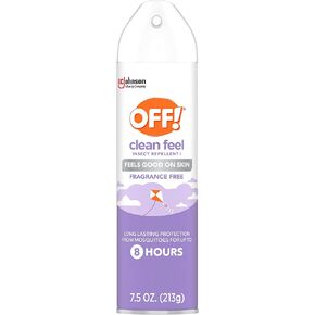 OFF! Clean Feel Insect Repellent Aerosol with 20% Picaridin, Bug Spray with Long Lasting Protection from Mosquitoes, Feels Good on Skin, 7.5 oz