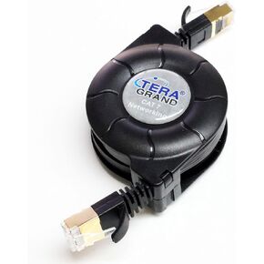 Premium Cat-7 10 Gigabit Ethernet Retractable Cable for Modem Router LAN Network Playstation Xbox, 1.5Meter (4.9 Ft.) in Retail Package