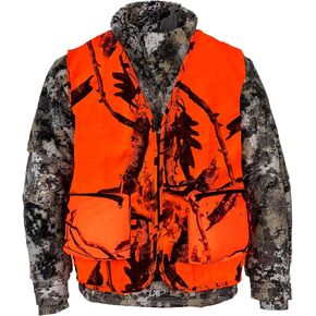 Klarny Blaze Orange Hunting Vest with Pockets, High-Visibility, Waterproof, Ultra-Quiet Deer and Bow Hunting Gear Accessories